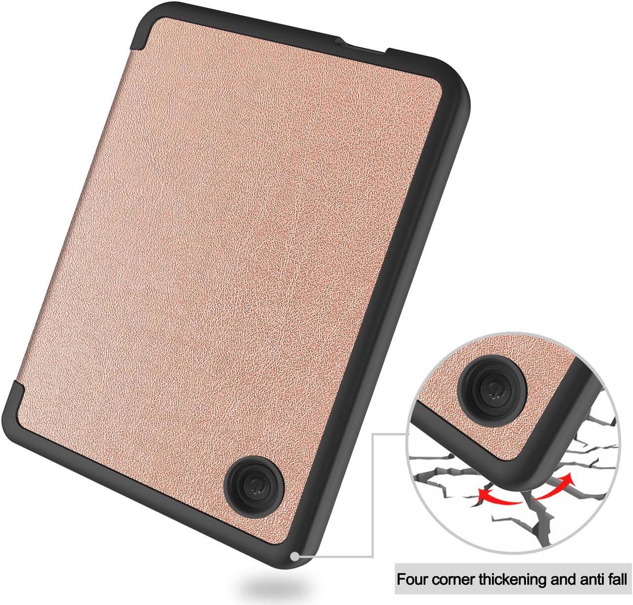 Alt view image 4 of 7 - Case for 6 inch Kobo Clara 2E / Tolino Shine 4, 2022 Released, Ultra Slim Lightweight Folio Premium PU Leather Protective Cover with Auto Sleep/Wake Function, 2 in 1 Stylus Pen Rose Gold