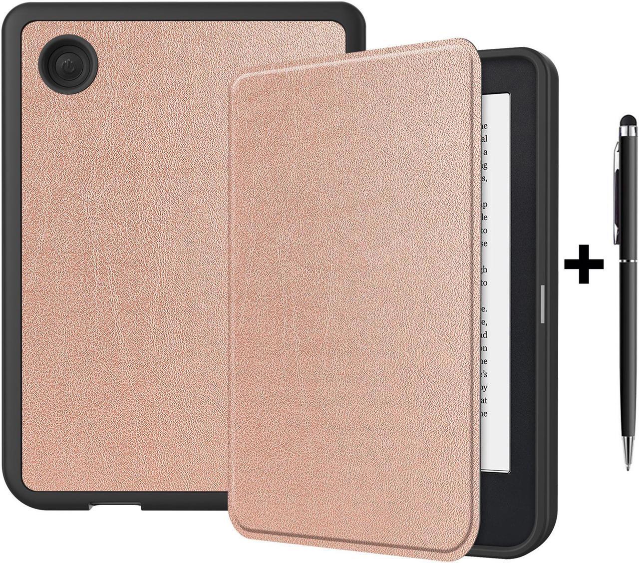 Main image of Case for 6 inch Kobo Clara 2E / Tolino Shine 4, 2022 Released, Ultra Slim Lightweight Folio Premium PU Leather Protective Cover with Auto Sleep/Wake Function, 2 in 1 Stylus Pen Rose Gold