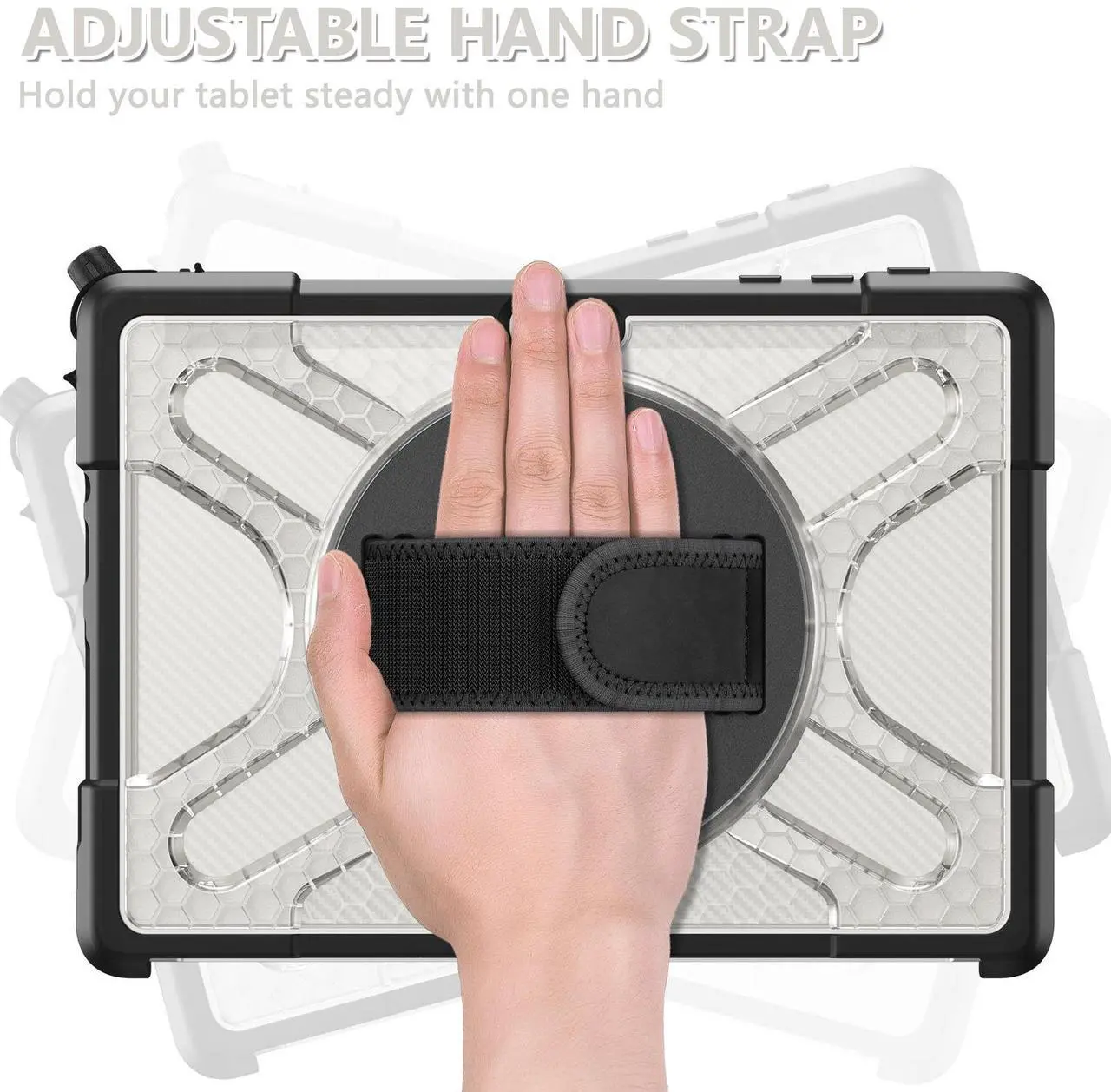 Alt view image 2 of 7 - Case For Microsoft Surface Go 3 2021 / Surface Go 2 2020 / Surface Go 2018, Heavy Duty Shockproof Cover with Kickstand, Hand Strap, 2 in 1 Pen Holder, Stylus Pen, Compatible with Type Cover Keyboard