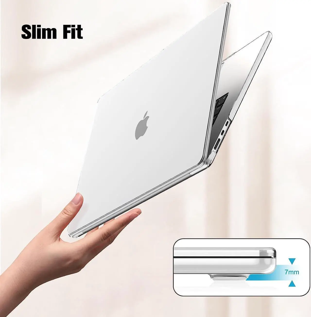 Alt view image 6 of 7 - For MacBook Air 15 inch Case 2023 Release A2941 M2 Chip with Liquid Retina Display Touch ID,Ultra Thin Laptop Plastic Hard Shell Case with Keyboard Skin & Type C Adapter 1 Pack Crystal Clear