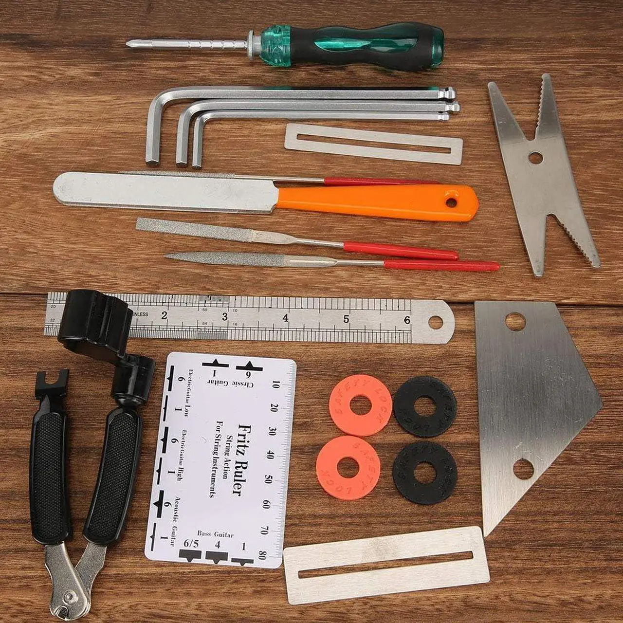 Alt view image 3 of 7 - Guitar Repairing Tools, Hex Wrench Instrument Maintenance Tool Kit Gauge Measuring Accessories Gift for Mandolins for Ukulele for Craftsmen for Bass