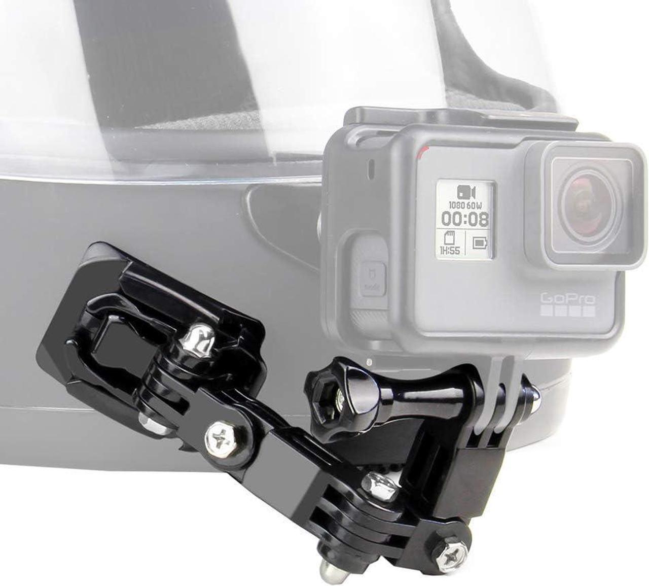 Main image of Motorcycle Helmet Chin Mount Kits for GoPro Hero 12 11 10 9 8 7 6 5 4 Hero Session, AKASO, SJCAM, Yi Action Camera Includes Adhesive Pads Flat Curved J-Hook Mount