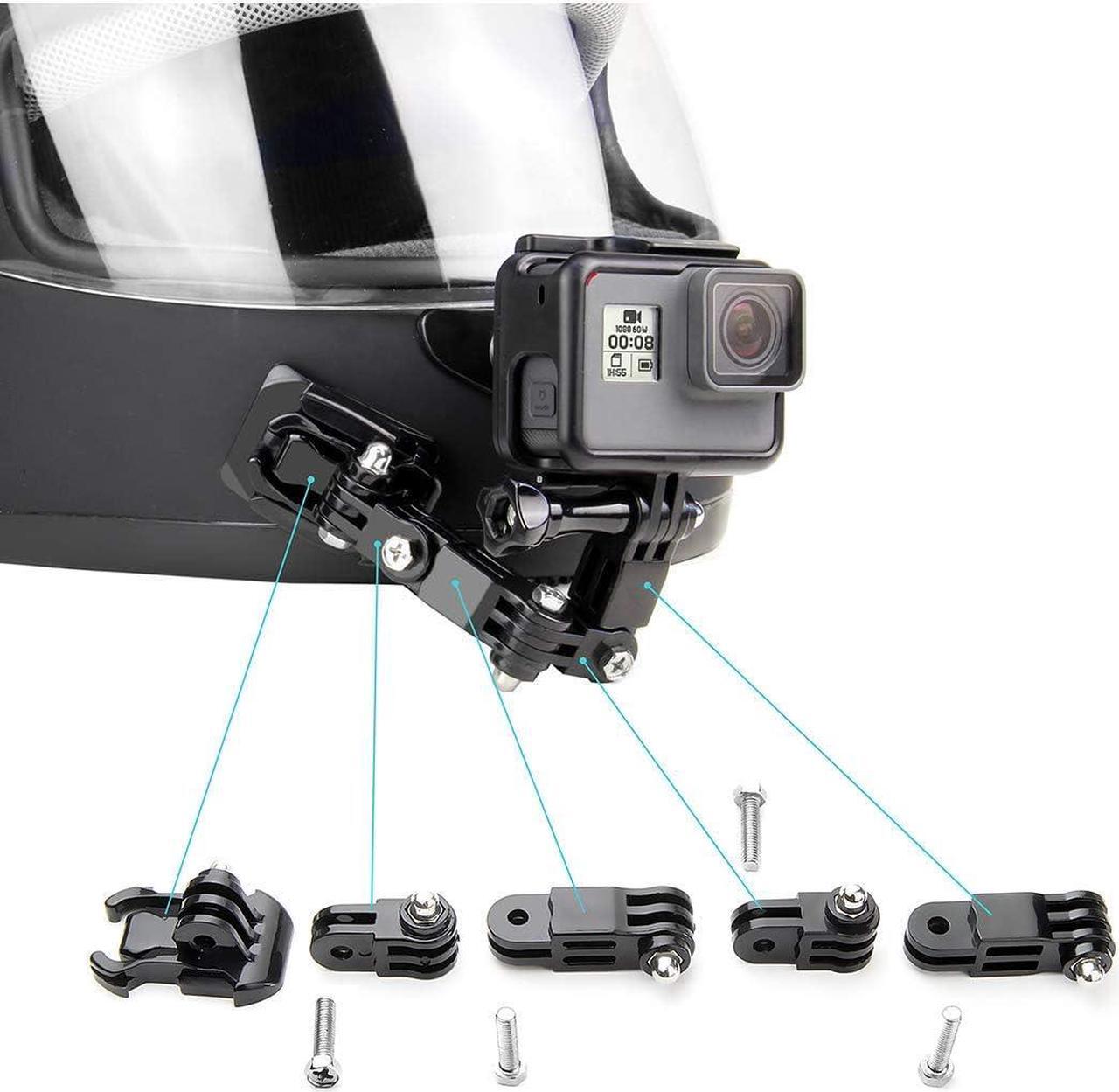 Alt view image 4 of 7 - Motorcycle Helmet Chin Mount Kits for GoPro Hero 12 11 10 9 8 7 6 5 4 Hero Session, AKASO, SJCAM, Yi Action Camera Includes Adhesive Pads Flat Curved J-Hook Mount