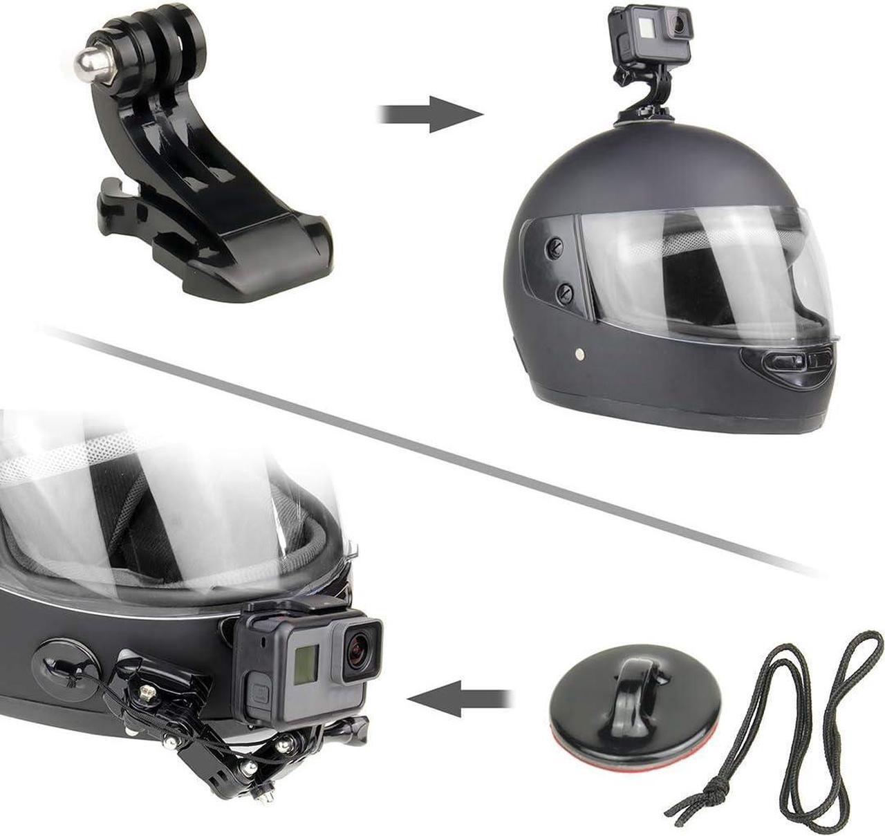 Alt view image 5 of 7 - Motorcycle Helmet Chin Mount Kits for GoPro Hero 12 11 10 9 8 7 6 5 4 Hero Session, AKASO, SJCAM, Yi Action Camera Includes Adhesive Pads Flat Curved J-Hook Mount
