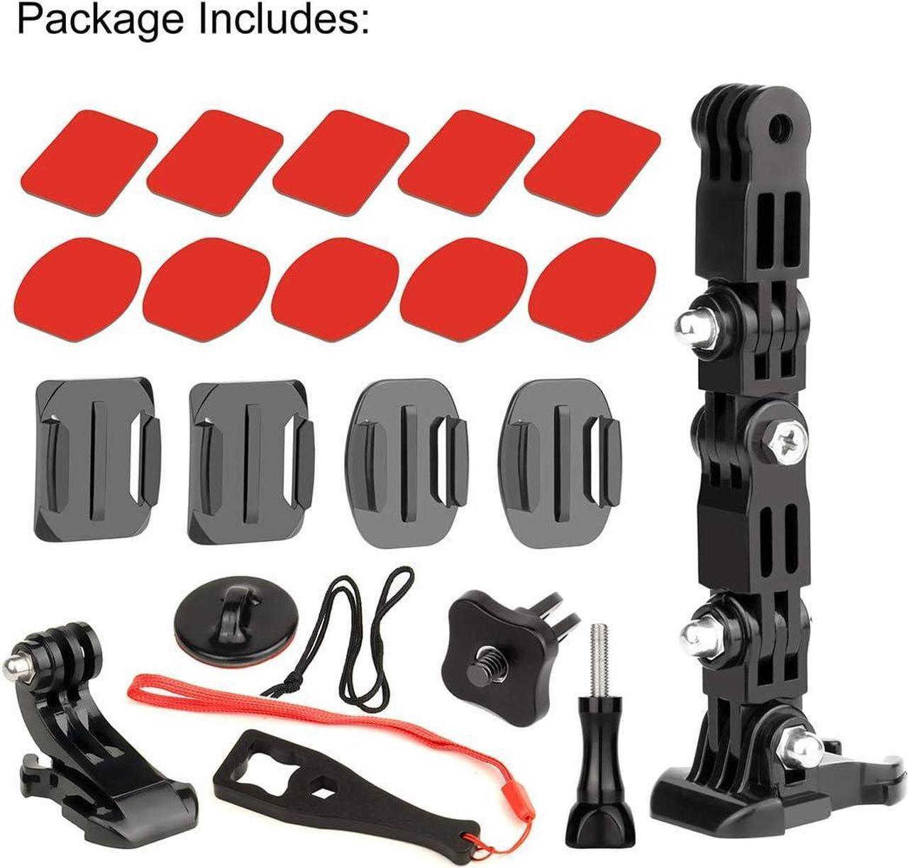 Alt view image 7 of 7 - Motorcycle Helmet Chin Mount Kits for GoPro Hero 12 11 10 9 8 7 6 5 4 Hero Session, AKASO, SJCAM, Yi Action Camera Includes Adhesive Pads Flat Curved J-Hook Mount