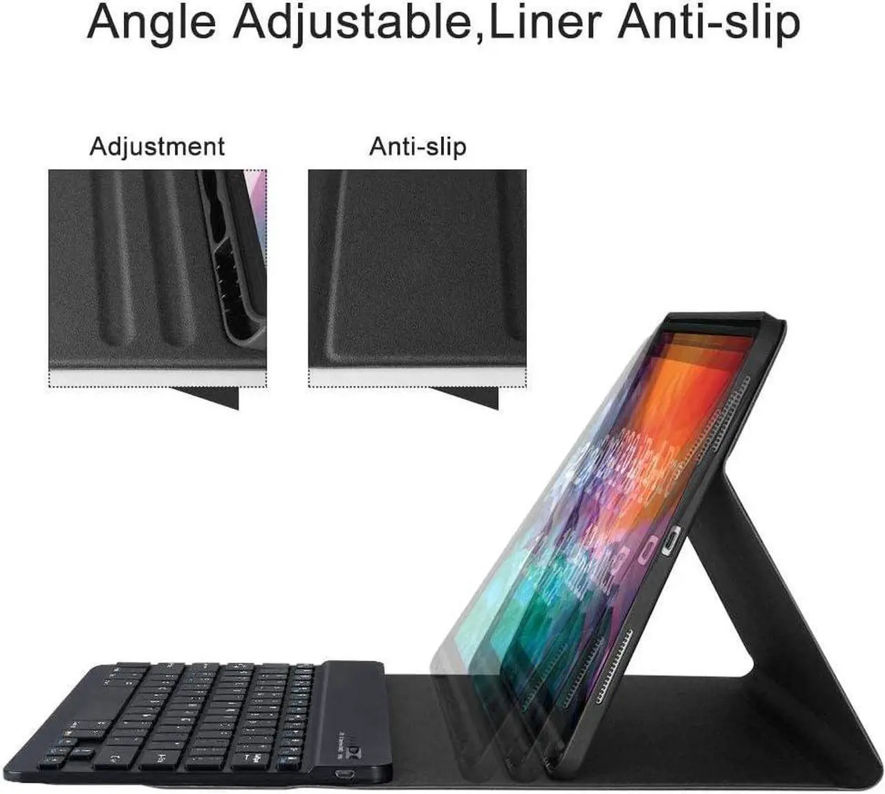Alt view image 3 of 7 - Keyboard Case for iPad Pro 12.9 inch 2022 2021 2020 2018 6th / 5th / 4th / 3th Generation, Slim Protective Cover with Wireless Detachable Keyboard, Pencil Holder