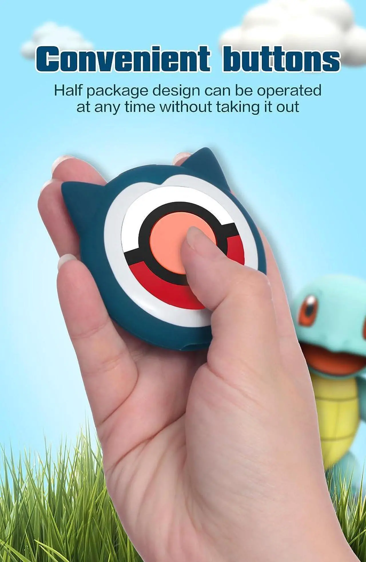 Alt view image 3 of 7 - Protective Silicone Case for Pokémon Go Plus + 2023, Cover Case for Pokemon Go Plus Plus with Wrist Strap
