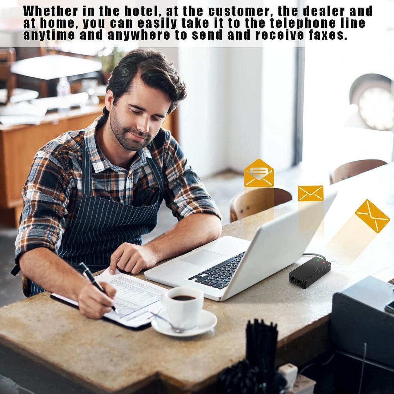 Alt view image 6 of 7 - USB 56K Voice Fax Data External V.90 V.92 Modem With Dual Ports, Compatible With Windows 98SE/2000/ME/XP/Vista/Win 7/Win 8/Win 10 Support Auto-Dial, Tone and Pulse Dialing, Auto Answer, Auto Retrain