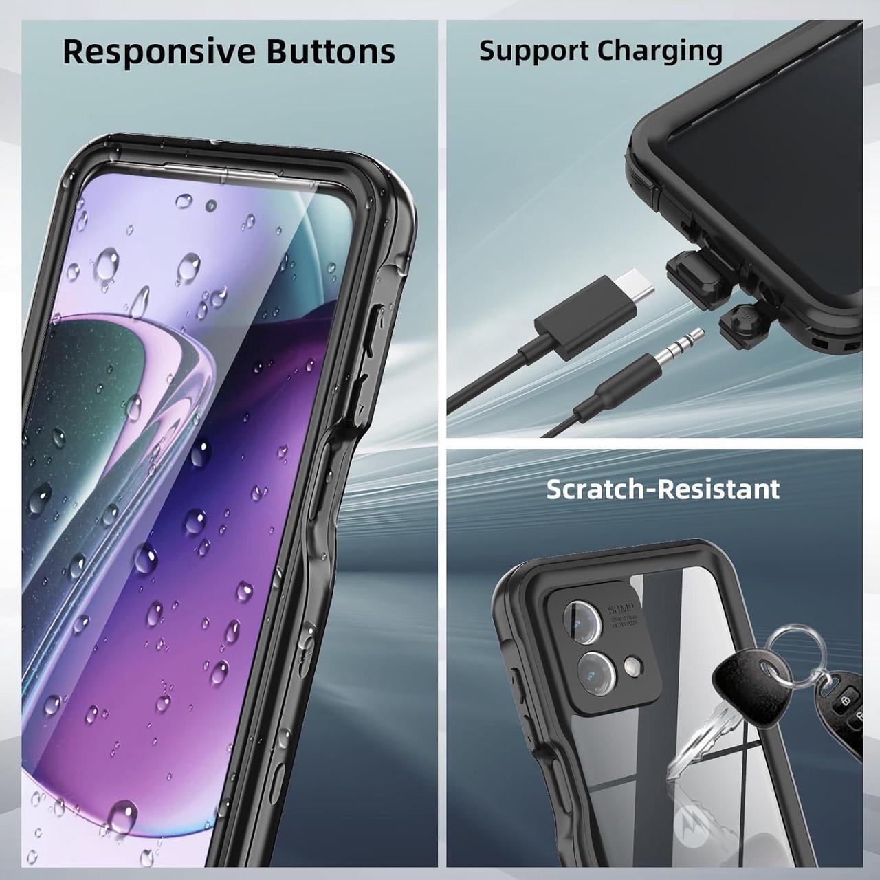 Alt view image 6 of 7 - For Moto G Stylus 5G 2023 Case, IP68 Waterproof Dustproof with Built-in Screen Protector, Rugged Full Body Shockproof Phone Cover for Motorola G Stylus 5G 2023