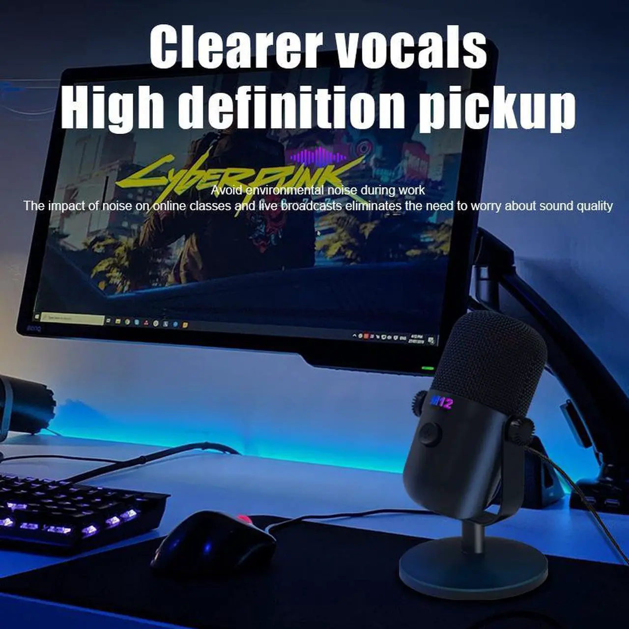 Alt view image 4 of 5 - Desktop Condenser Microphone Recording Singing Gaming Wired Mic For Computer/PC/Phone
