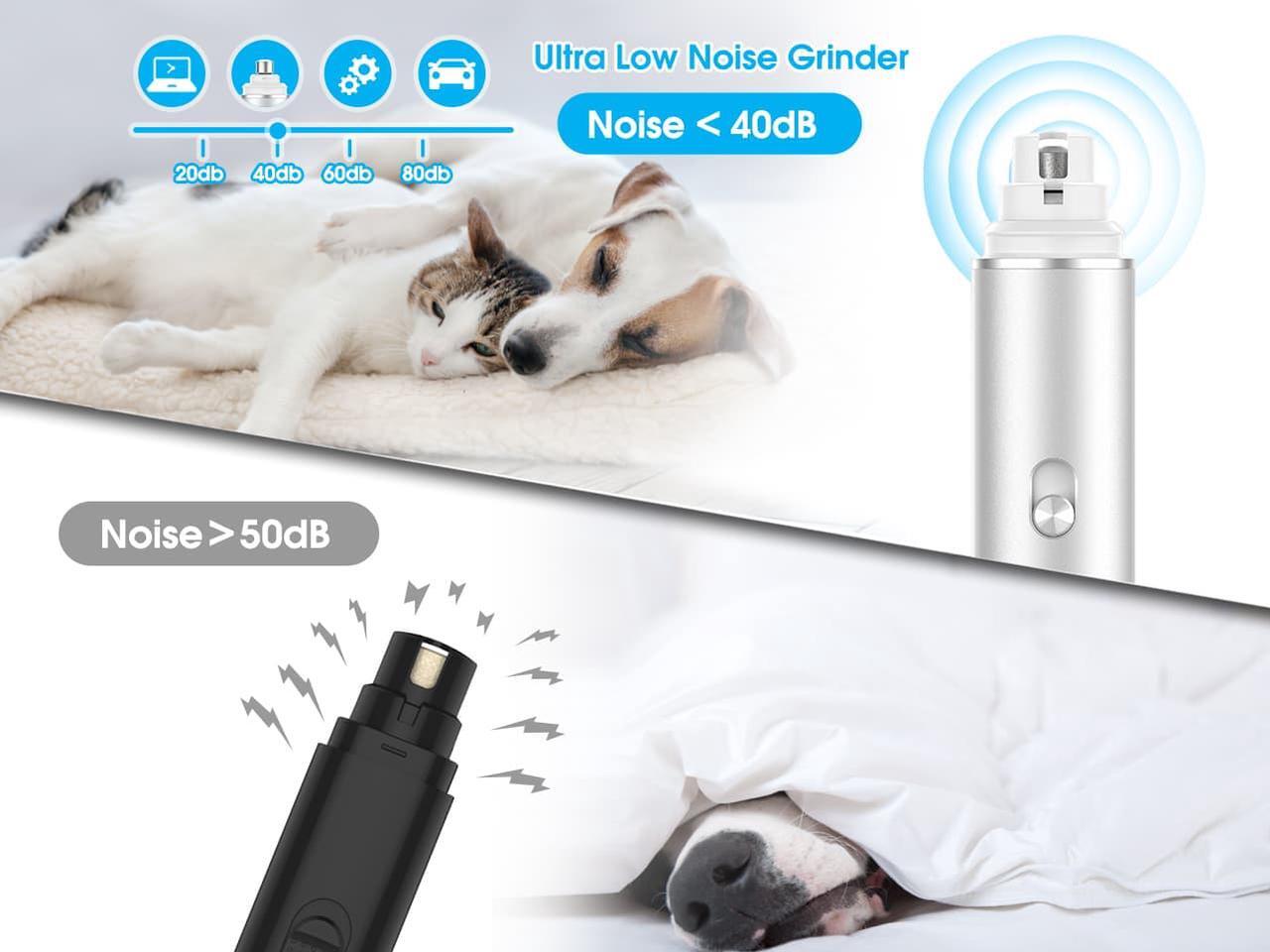 Alt view image 3 of 6 - Dog Nail Grinder, Professional Pet Nail Trimmer, 2-Speed Ultra Quiet & Powerful Nail Clippers, Painless Paws Grooming & Smoothing for All Size Dogs Cats ( Type-C Charging )
