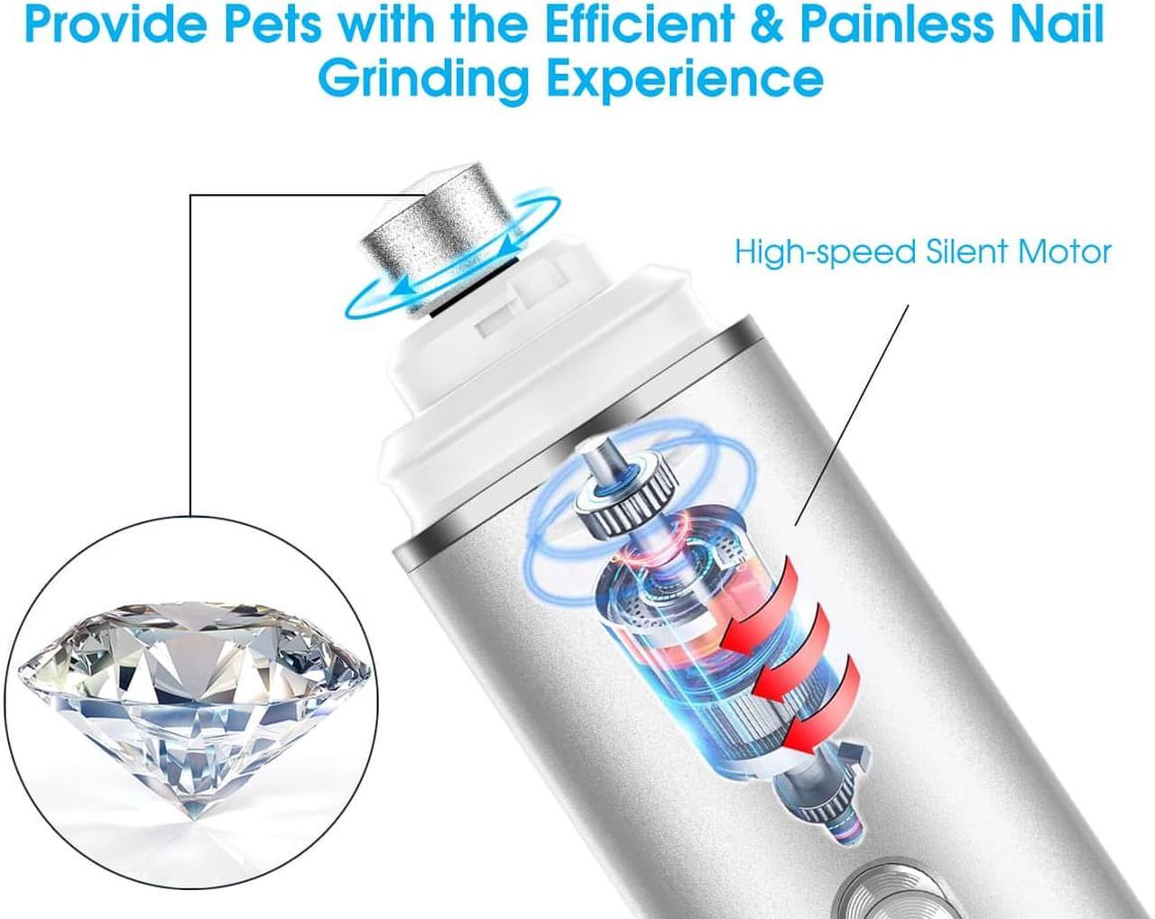 Alt view image 6 of 6 - Dog Nail Grinder, Professional Pet Nail Trimmer, 2-Speed Ultra Quiet & Powerful Nail Clippers, Painless Paws Grooming & Smoothing for All Size Dogs Cats ( Type-C Charging )