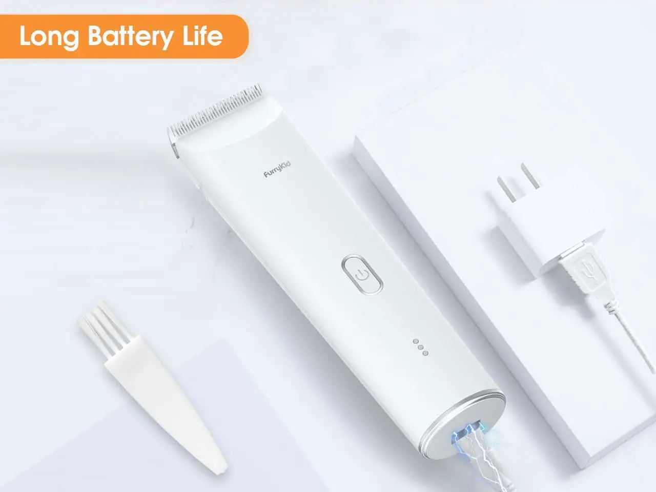 Alt view image 4 of 7 - Dog Clippers Professional Cordless Dog Grooming Kit, Low Noise & Rechargeable & Safe & Sharp Dog Hair Clippers for Thick Coats Trimmers, Hair Clippers Set with Comb Guides for Dogs Cats Pets
