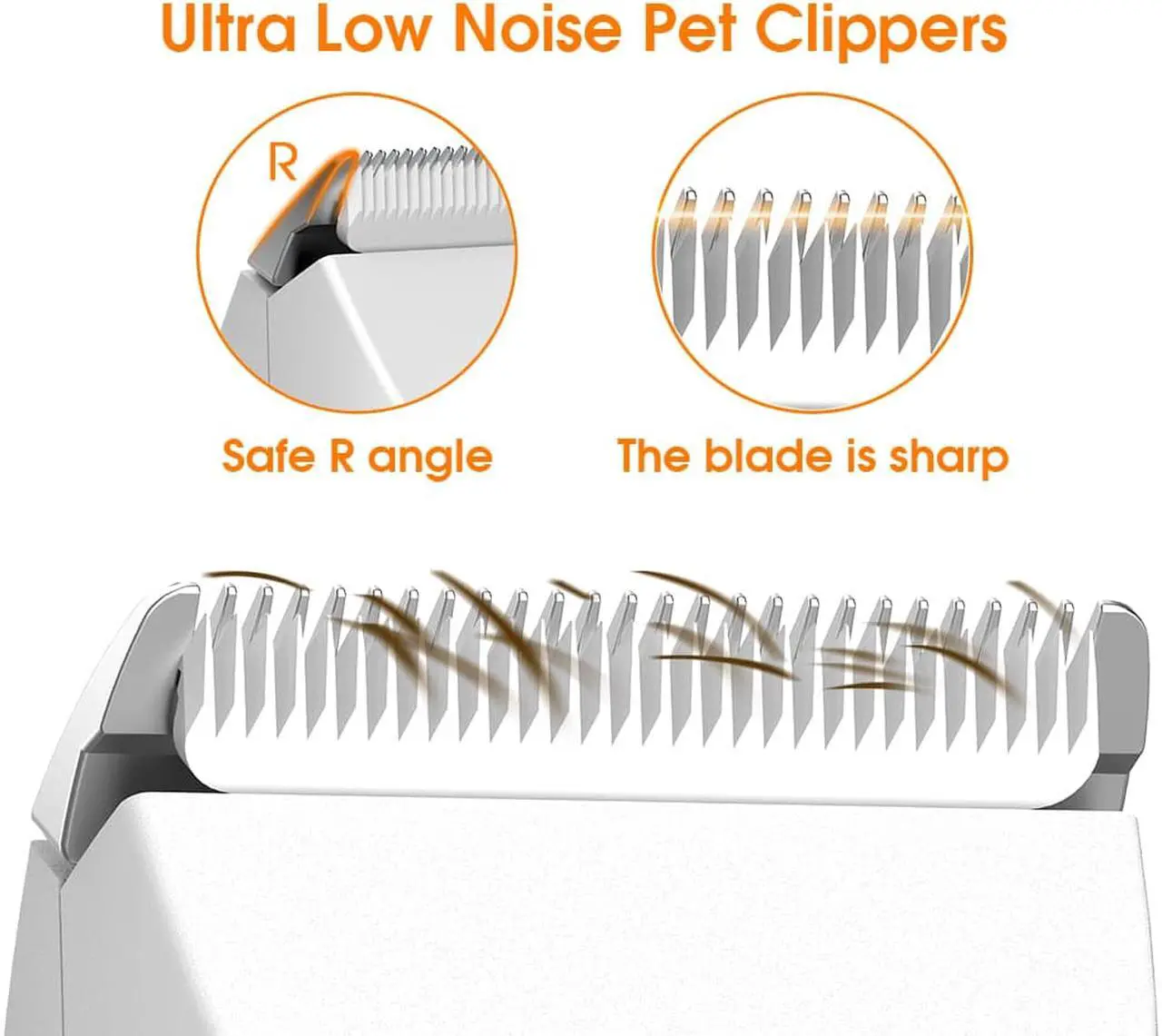 Alt view image 7 of 7 - Dog Clippers Professional Cordless Dog Grooming Kit, Low Noise & Rechargeable & Safe & Sharp Dog Hair Clippers for Thick Coats Trimmers, Hair Clippers Set with Comb Guides for Dogs Cats Pets