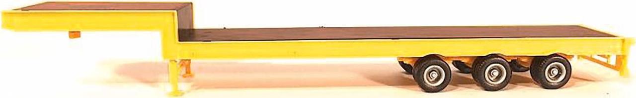 Alt view image 7 of 9 - 3-Axle Step Deck Equipment Trailer with Ramps Yellow 1/87 (HO) Plastic Model by Promotex