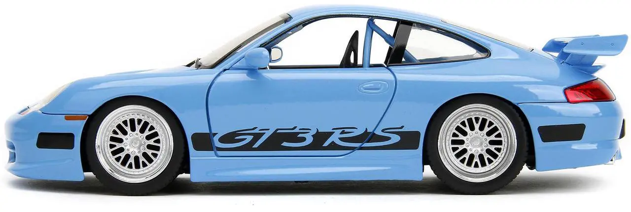 Alt view image 8 of 11 - Porsche 911 GT3 RS Light Blue with Black Accents "Fast & Furious" Movie 1/24 Diecast Model Car by Jada