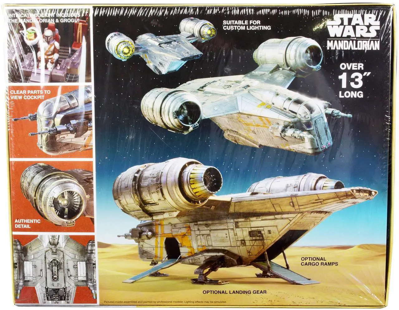 Alt view image 7 of 8 - Skill 2 Model Kit Razor Crest Spaceship "Star Wars: The Mandalorian" 1/72 Scale Model by AMT