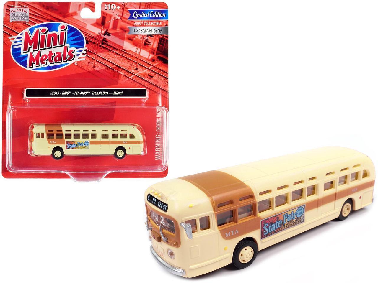 Alt view image 4 of 5 - GMC PD-4103 Transit Bus #948 Beige "MTA Miami" 1/87 (HO) Scale Model by Classic Metal Works