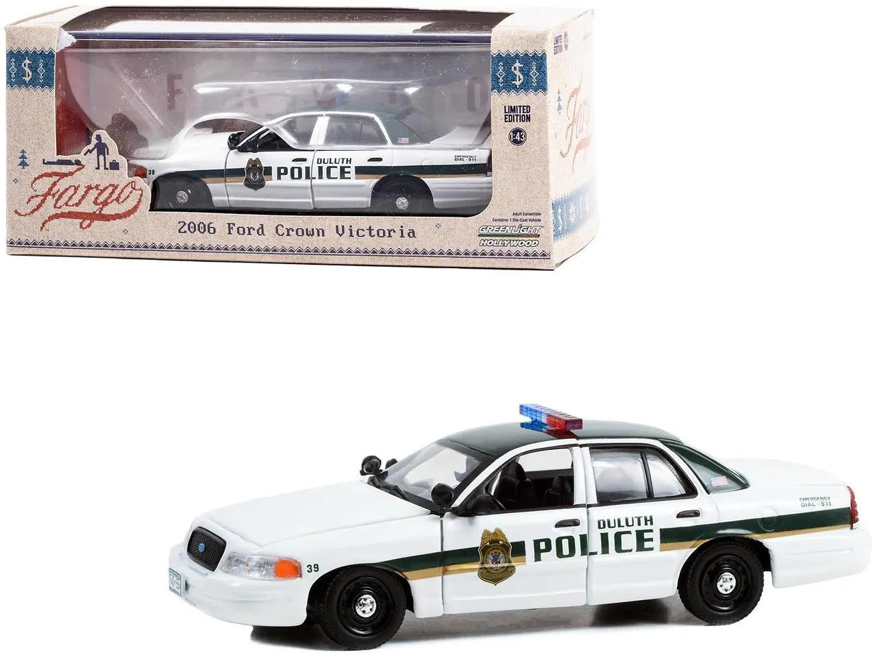 Alt view image 5 of 5 - 1978 Plymouth Fury Slicktop Blue Metallic w/White Top "Nevada Highway Patrol" "Hot Pursuit" 1/24 Diecast Model Car by Greenlight