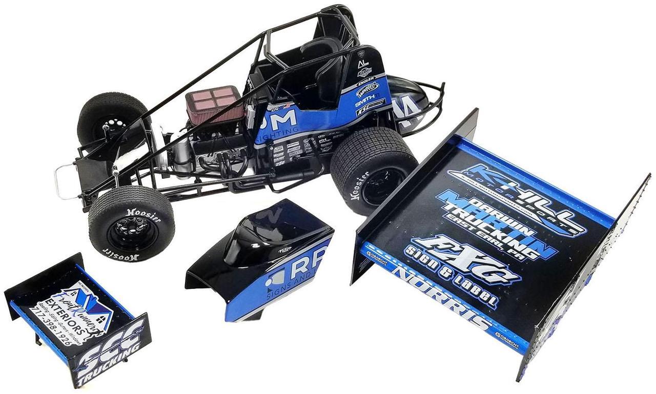 Alt view image 6 of 10 - Winged Sprint Car #44 Dylan Norris "RPM" Gobrecht Motorsports "World of Outlaws" (2023) 1/18 Diecast Model Car by ACME