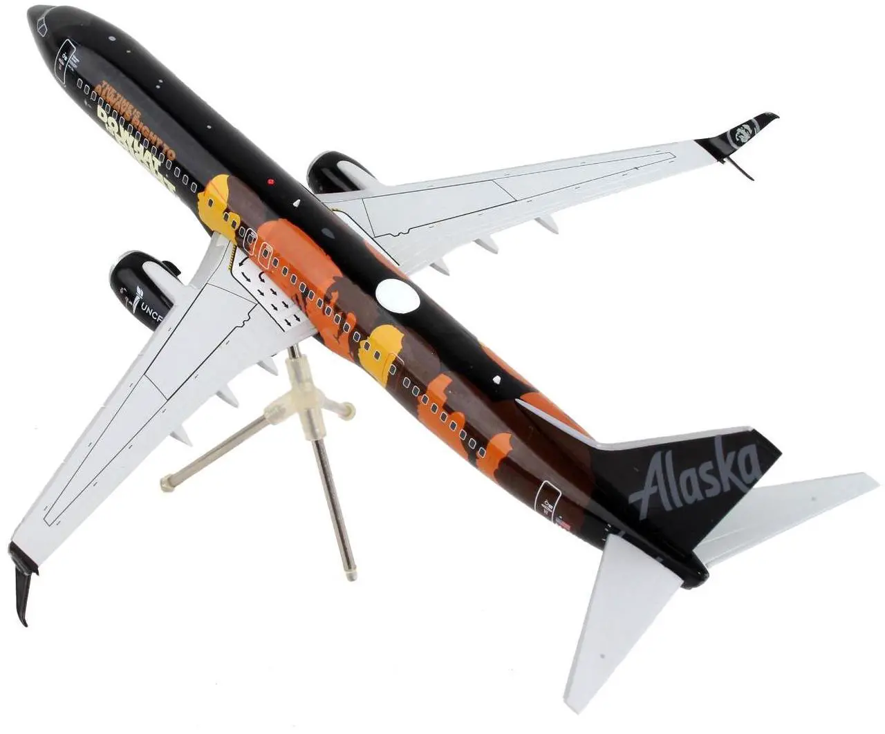 Alt view image 5 of 6 - Boeing 737-900ER Commercial Aircraft "Alaska Airlines" Black w/Graphics "Gemini 200" 1/200 Diecast Model Airplane by GeminiJets