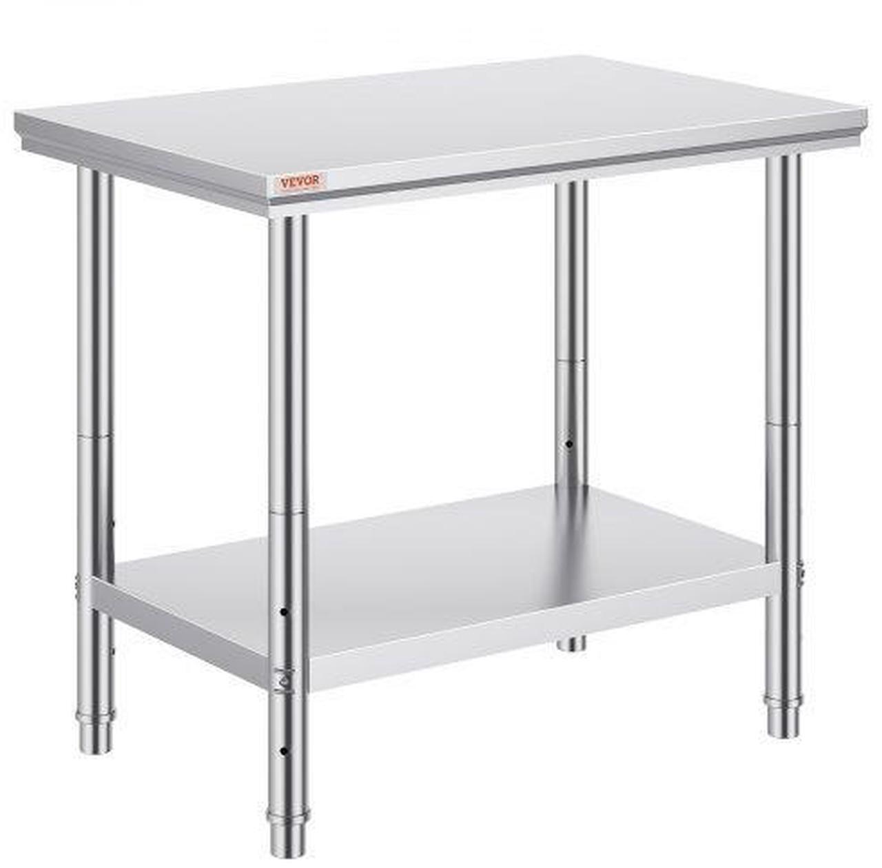 Alt view image 2 of 2 - 24" X 36" Stainless Steel Kitchen Work Table Commercial Restaurant Table