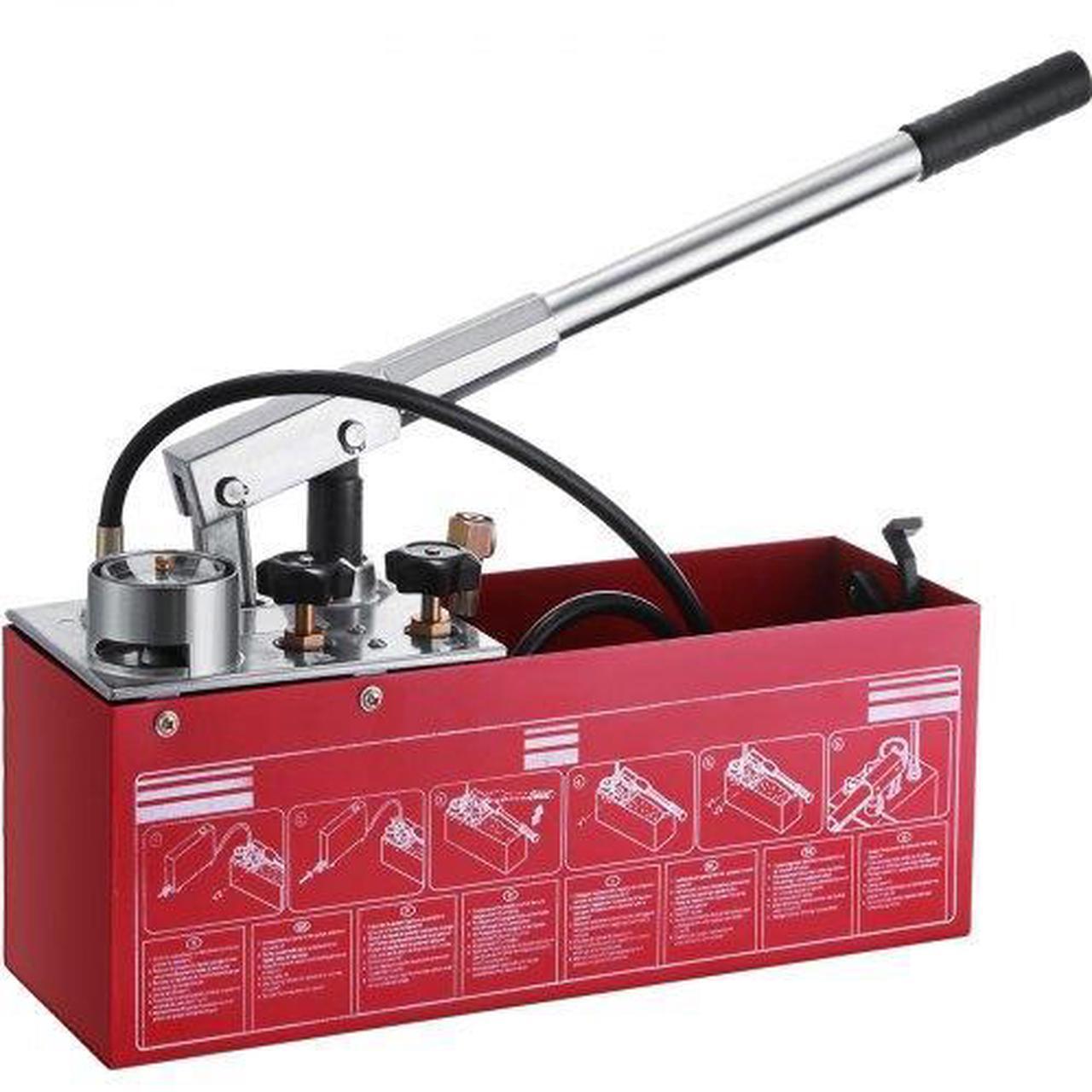 Alt view image 2 of 2 - VEVOR 12L Hydraulic Manual Pressure Test Pump 1/2 Connection Rp-50 Double Valves