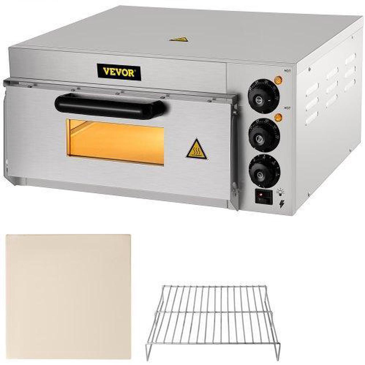 Alt view image 2 of 3 - VEVOR Commercial Pizza Oven Countertop, 14" Single Deck Layer, 110V 1300W Stainless Steel Electric Pizza Oven with Stone and Shelf, Multipurpose Indoor Pizza Maker for Restaurant Home Pretzels Baked