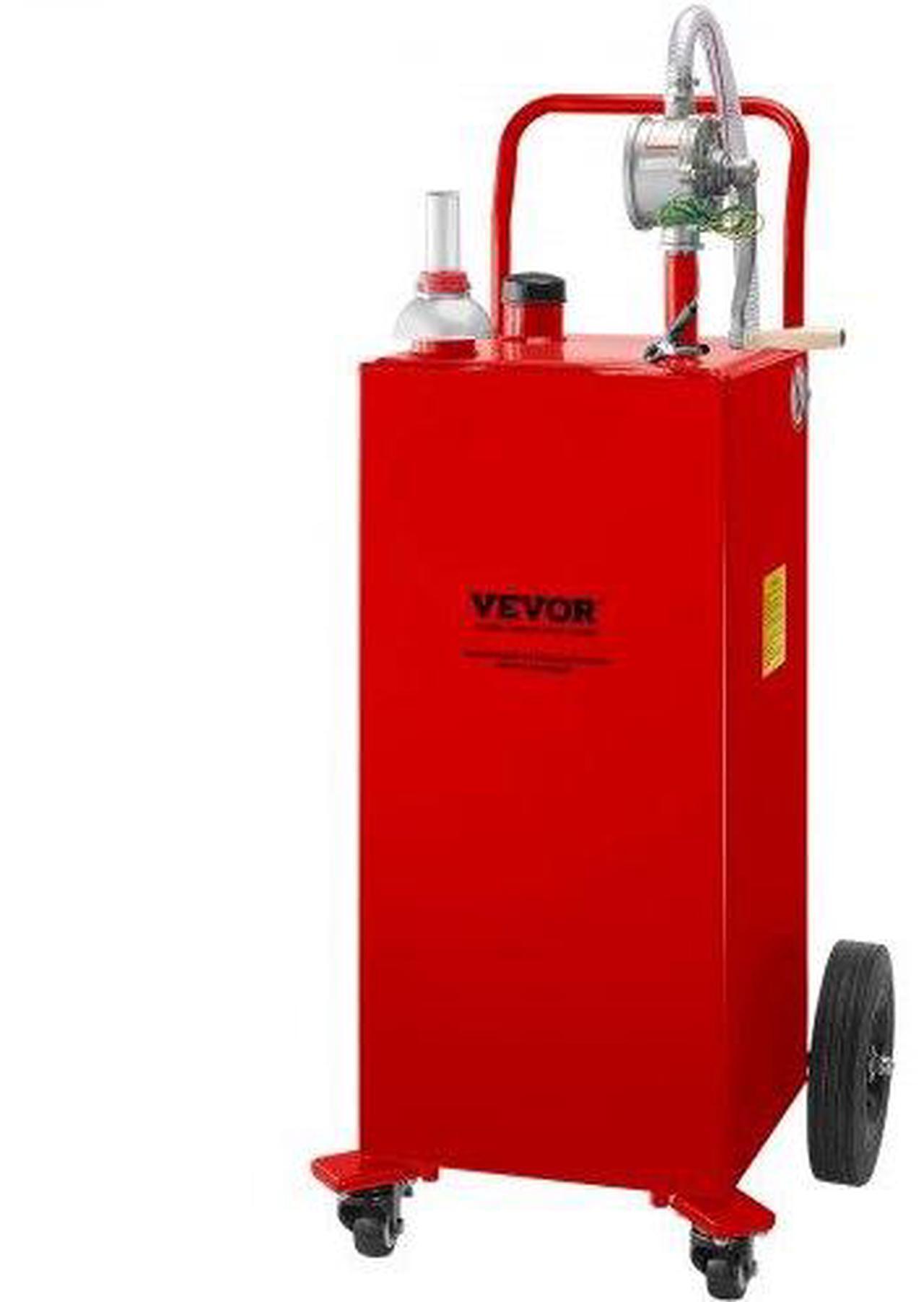 Alt view image 2 of 2 - VEVOR Fuel Caddy, 35 Gallon, Gas Storage Tank on 4 Wheels, with Manuel Transfer Pump, Gasoline Diesel Fuel Container for Cars, Lawn Mowers, ATVs, Boats, More, Red