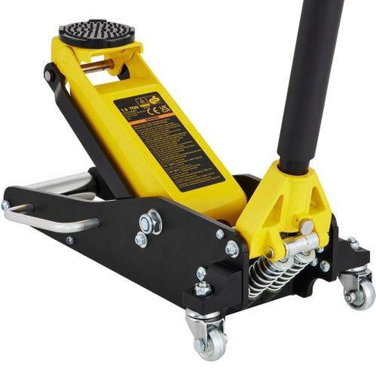 Alt view image 2 of 3 - VEVOR 1.5 Ton Low Profile Aluminum Steel Racing Floor Jack Dual Pump Lift Car