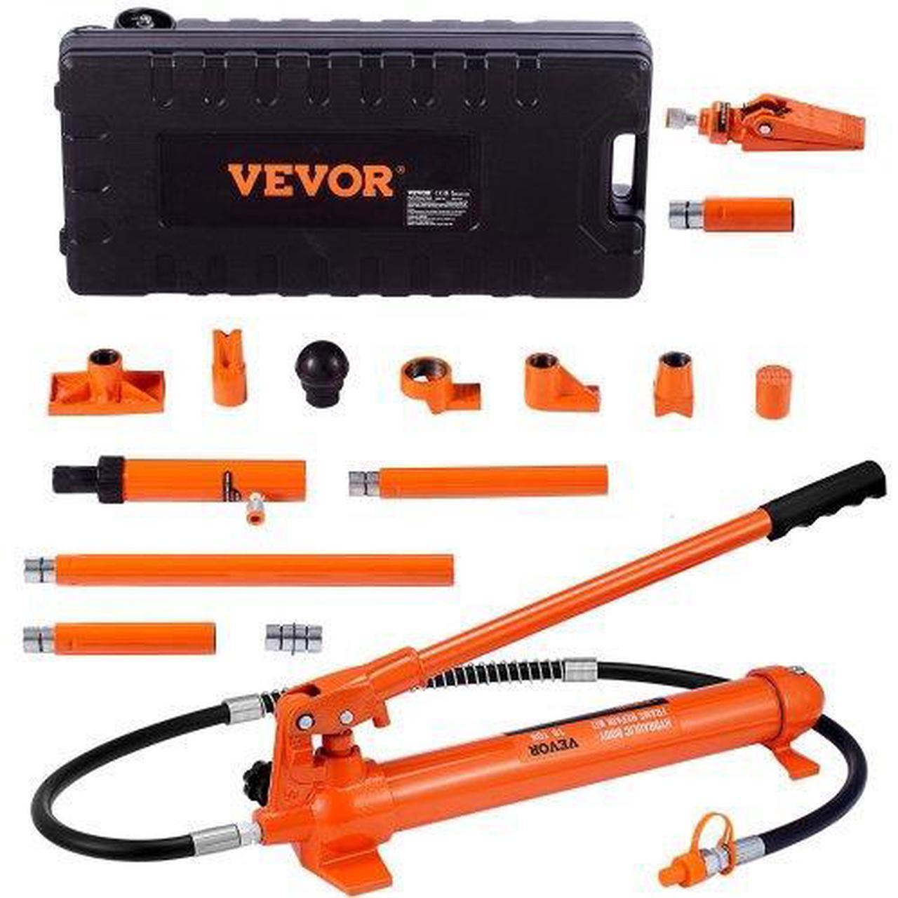 Alt view image 2 of 2 - VEVOR 10 Ton Porta Power Kit, Hydraulic Ram with Pump, Car Jack with 4.6 ft/1.4 m Oil Hose, Bent Frame Repair Tool with Storage Case for Automotive, Garage, Heavy Equipment, Mechanic (22046 LBS)