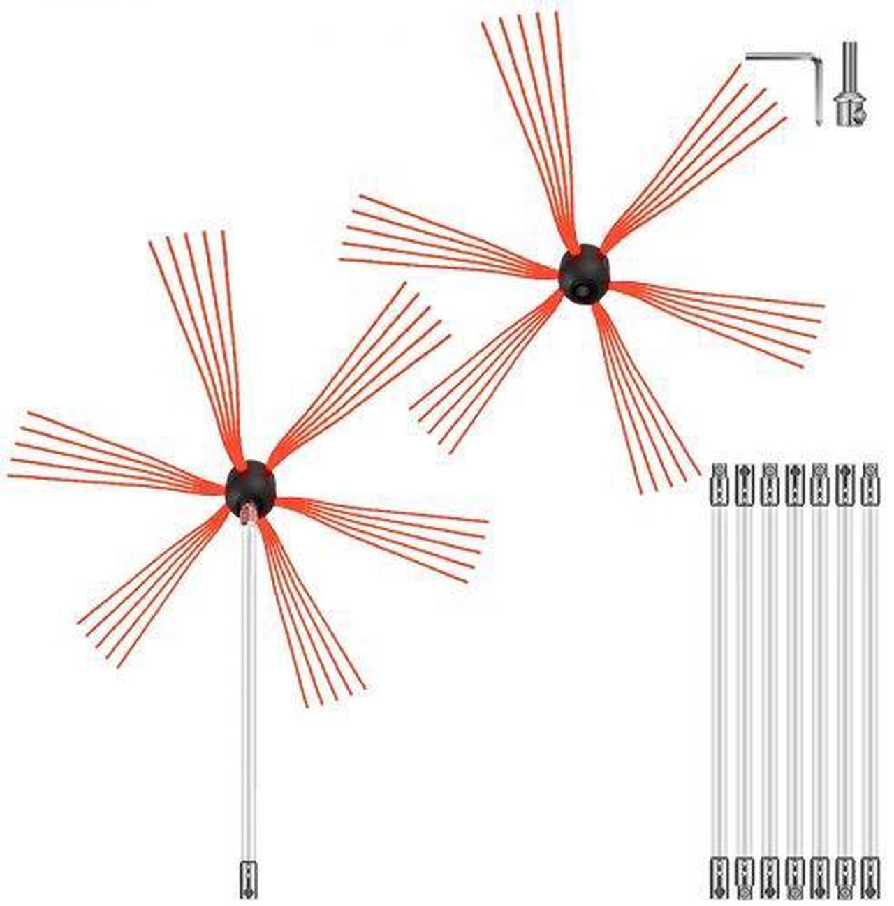 Alt view image 2 of 2 - Chimney Cleaner Sweep Kit Cleaning Rotary Brush Rod Fireplace 8m +extra Head