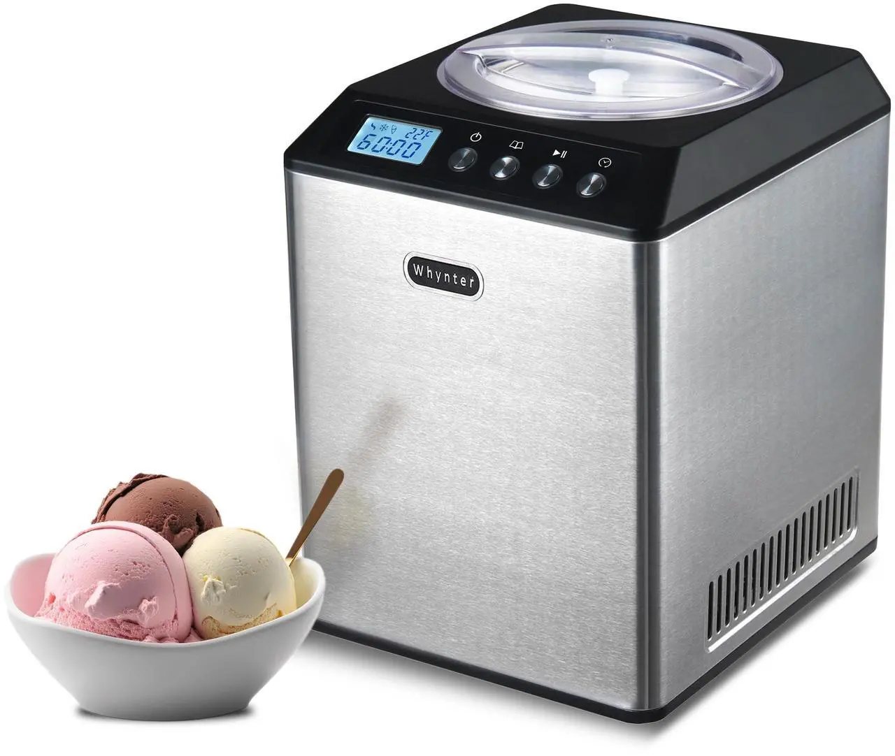 Alt view image 14 of 18 - Whynter 2.1 Quart Upright Ice Cream Maker with Stainless Steel Bowl