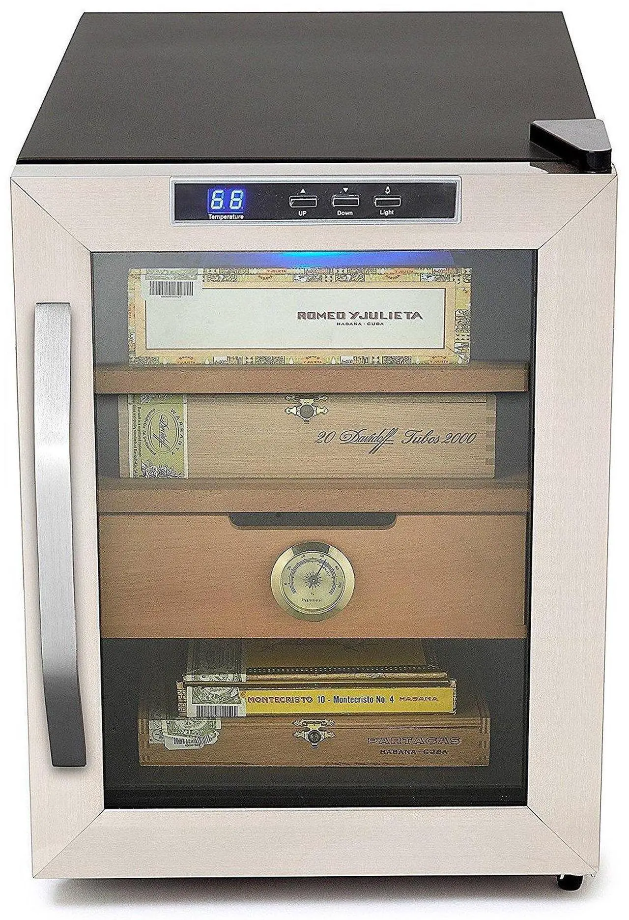 Alt view image 10 of 15 - Whynter Stainless Steel 1.2 cu. ft. Cigar Cooler Humidor