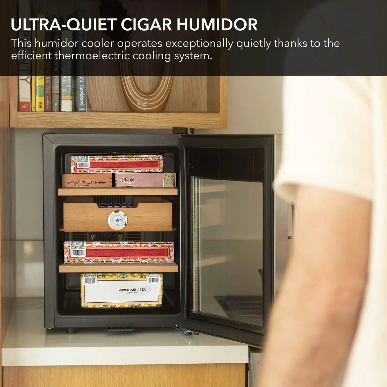 Alt view image 15 of 15 - Whynter Stainless Steel 1.2 cu. ft. Cigar Cooler Humidor