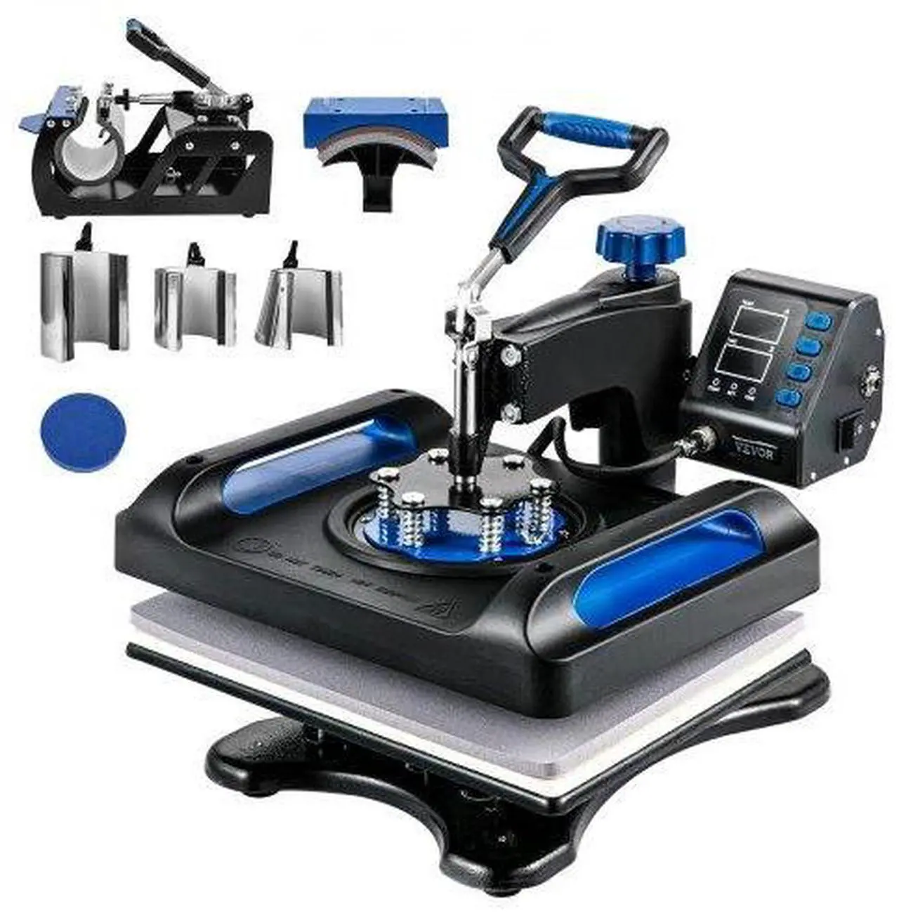 Alt view image 2 of 2 - VEVOR Heat Press Machine Sublimation Machine 12 X 15 Inch 8 In 1 Blue Heat Press