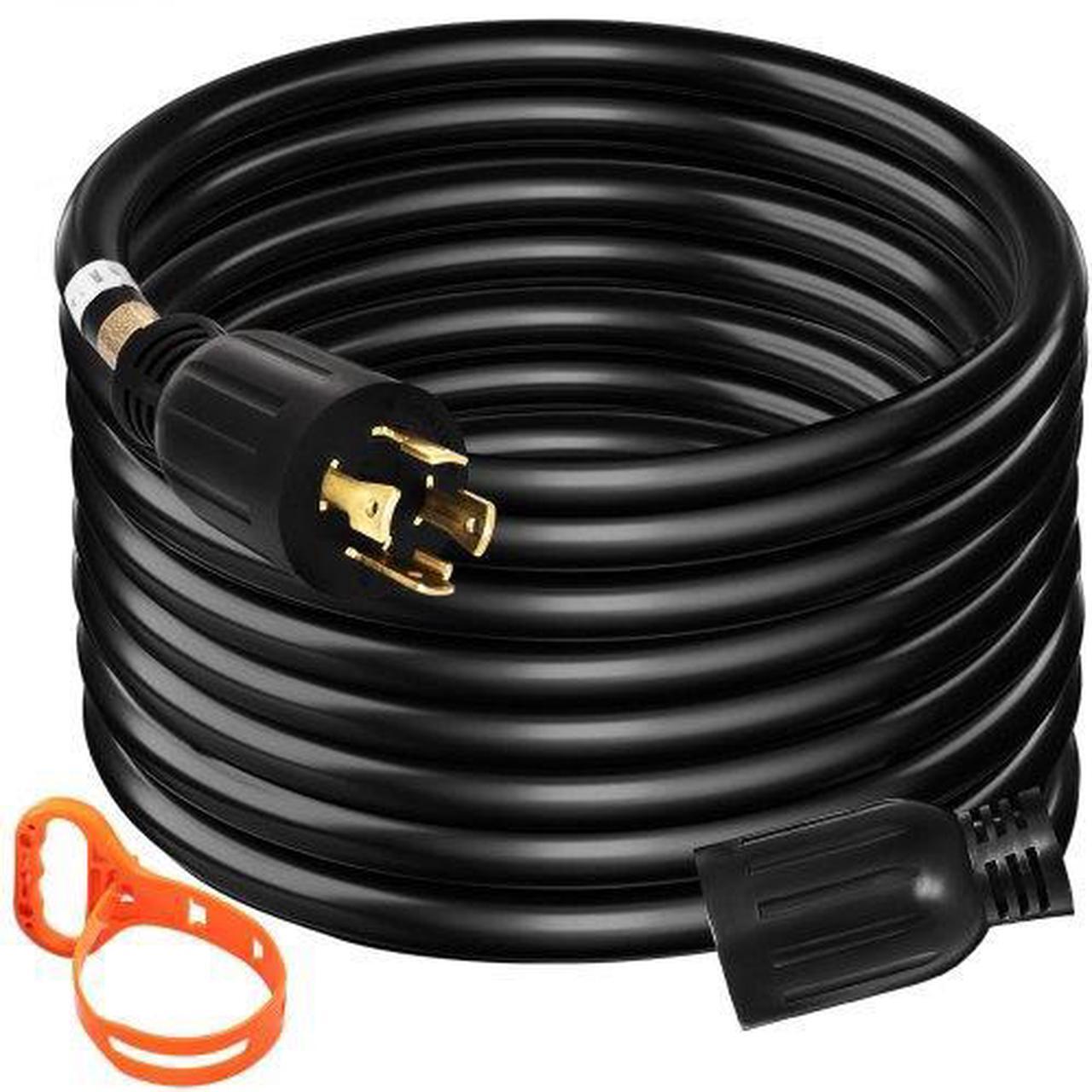 Alt view image 4 of 4 - VEVOR Generator Extension Cord 20 Ft 10/4 Power Cable 30 Amp Adapter Plug Copper Wire