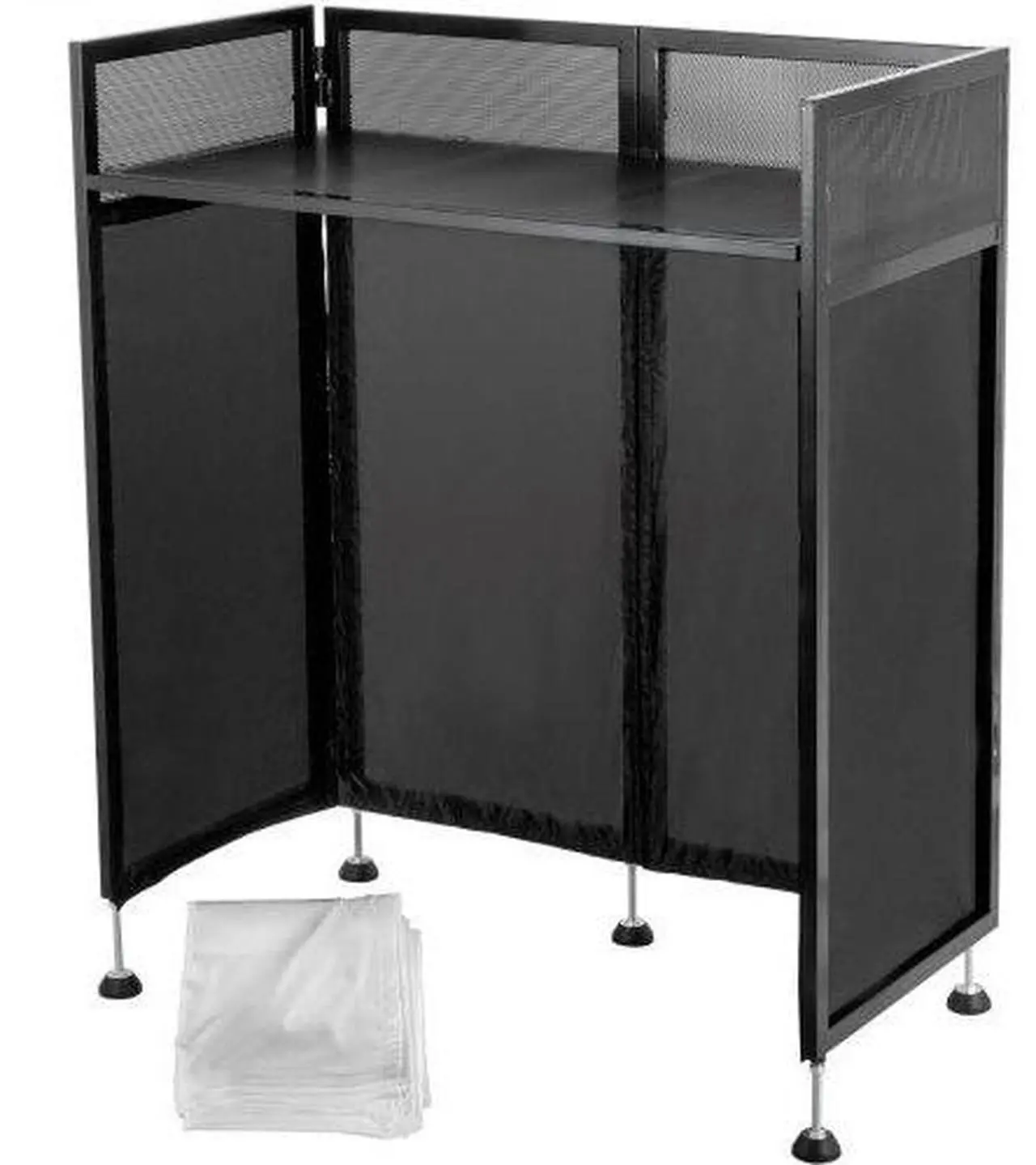 Alt view image 2 of 3 - VEVOR Dj Event Facade White/black Scrim Metal Frame Booth + 20" X 40" Flat Table Top