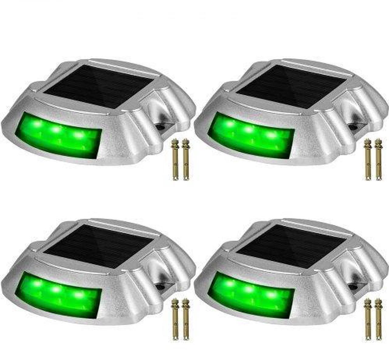 Alt view image 2 of 2 - VEVOR Driveway Lights, Solar Driveway Lights 4-pack, Dock Lights With Switch, In Green