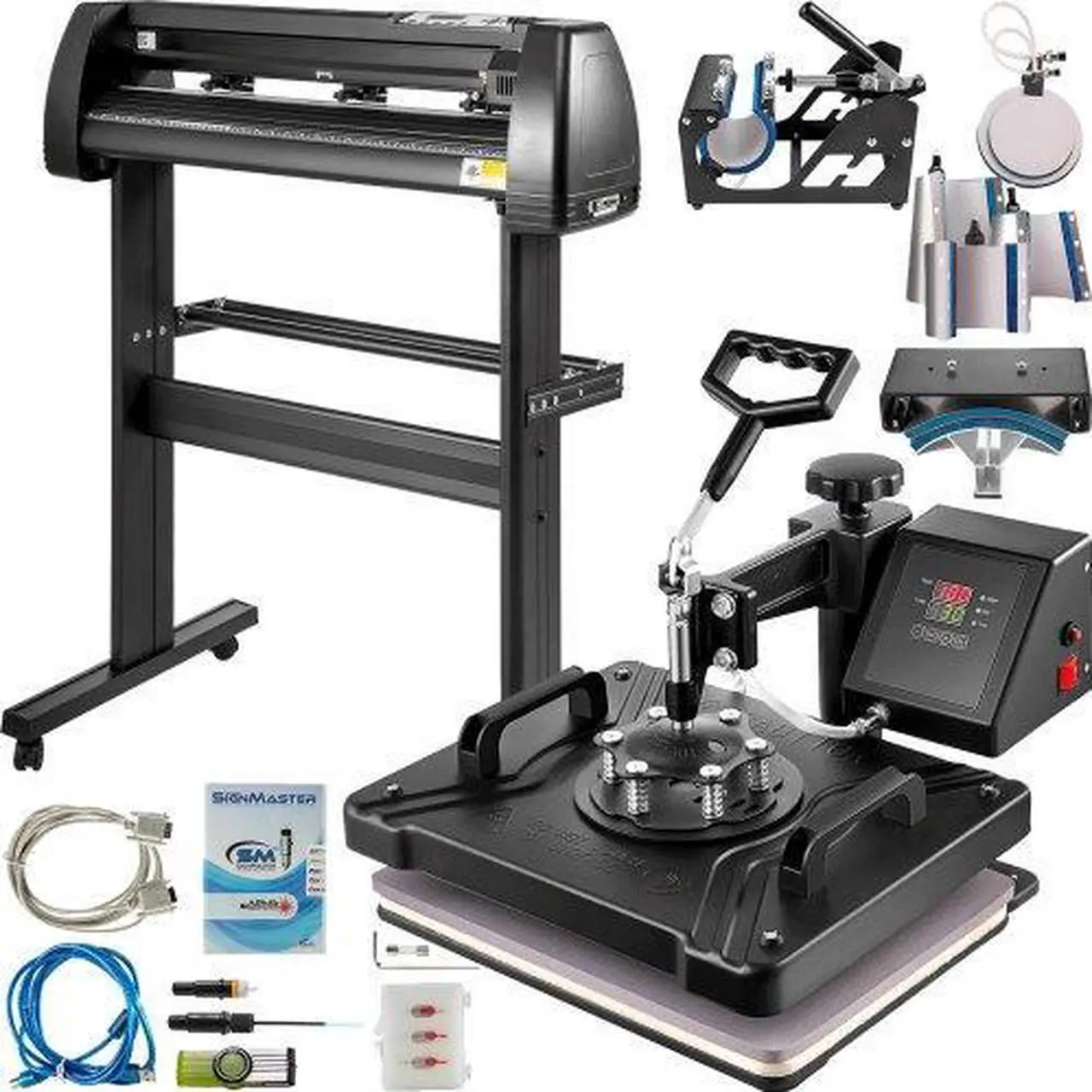 Main image of 8 In 1 Heat Press 12"x15" Transfer Machine 28" Vinyl Cutter/plotter Cutting Diy