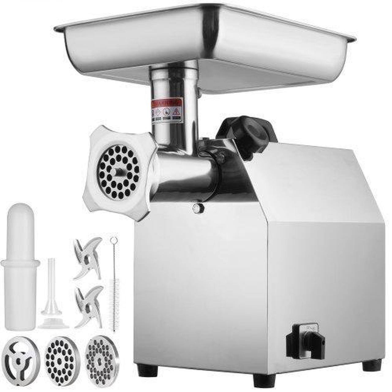 Alt view image 2 of 3 - VEVOR Electric Meat Grinder, 794 Lb/H Capacity, 1100W (4600W MAX) Industrial Meat Mincer with 2 Blade, 3 Grinding Plates, Sausage Tubes 304 Stainless Steel Commercial Meat Grinder, ETL Listed