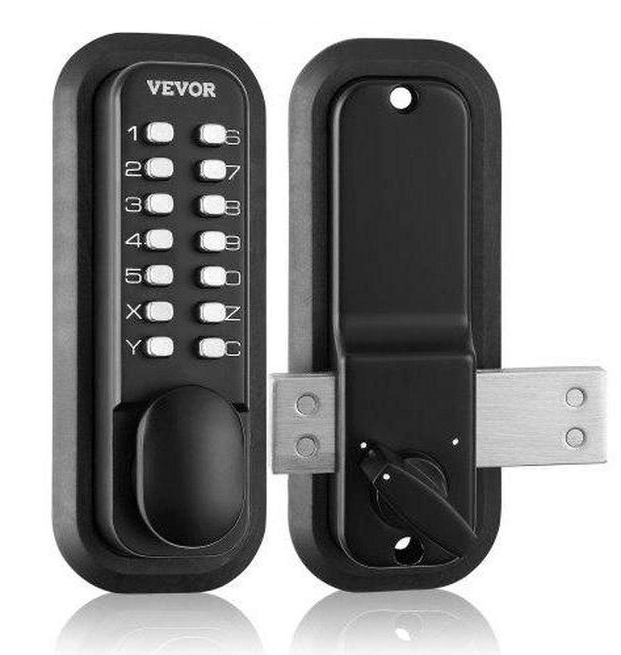 Main image of VEVOR Mechanical Keyless Entry Door Lock, 14 Digit Keypad, Outdoor Gate Door Locks Set with Surface-mounted Latch, Water-proof Zinc Alloy, Keypad and Knob, Easy to Install, for Garden, Garage, Yard