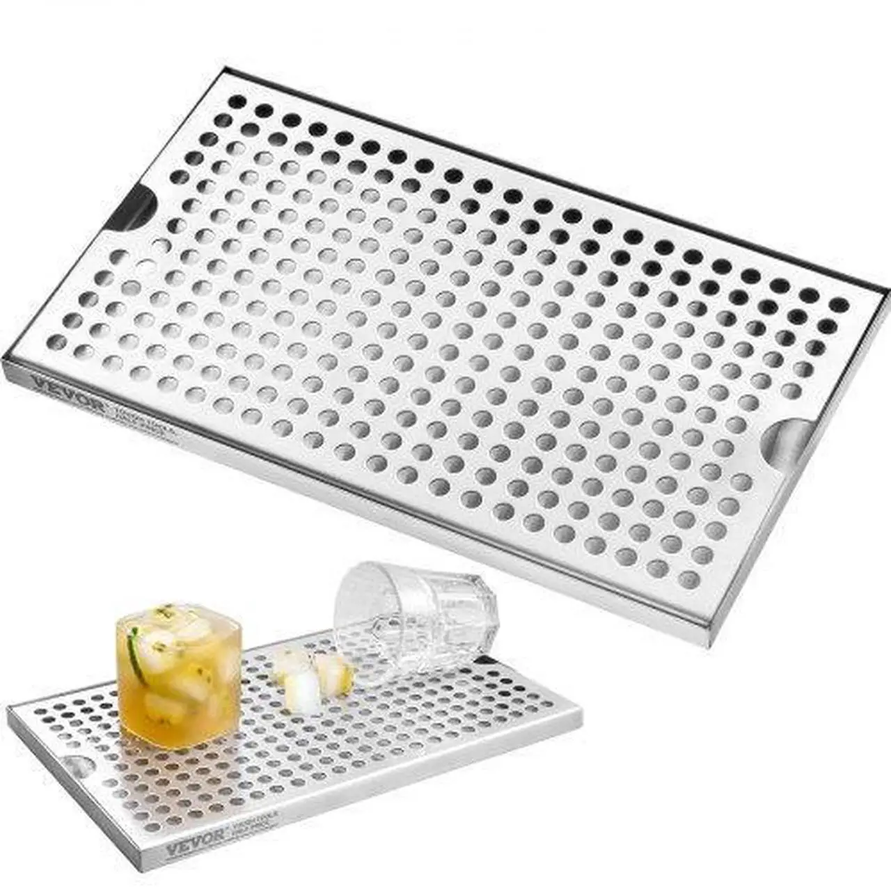 Main image of VEVOR Beer Drip Tray, 304 Stainless Steel Kegerator Drip Trays with 4 Non-Slip Rubber Pads and Detachable Cover, Heat / Cold Resistant Beer Tower Drip Pan for Bar Restaurant Coffee Shop Home