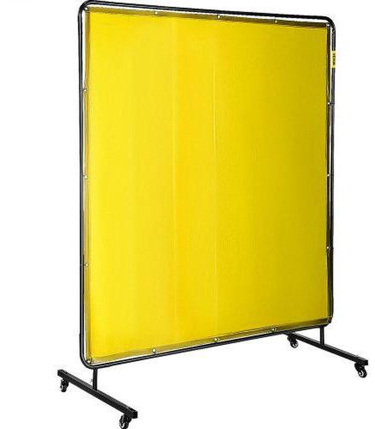 Alt view image 3 of 3 - Welding Curtain Welding Screens 6' x 6' Flame Retardant Vinyl with Frame Yellow