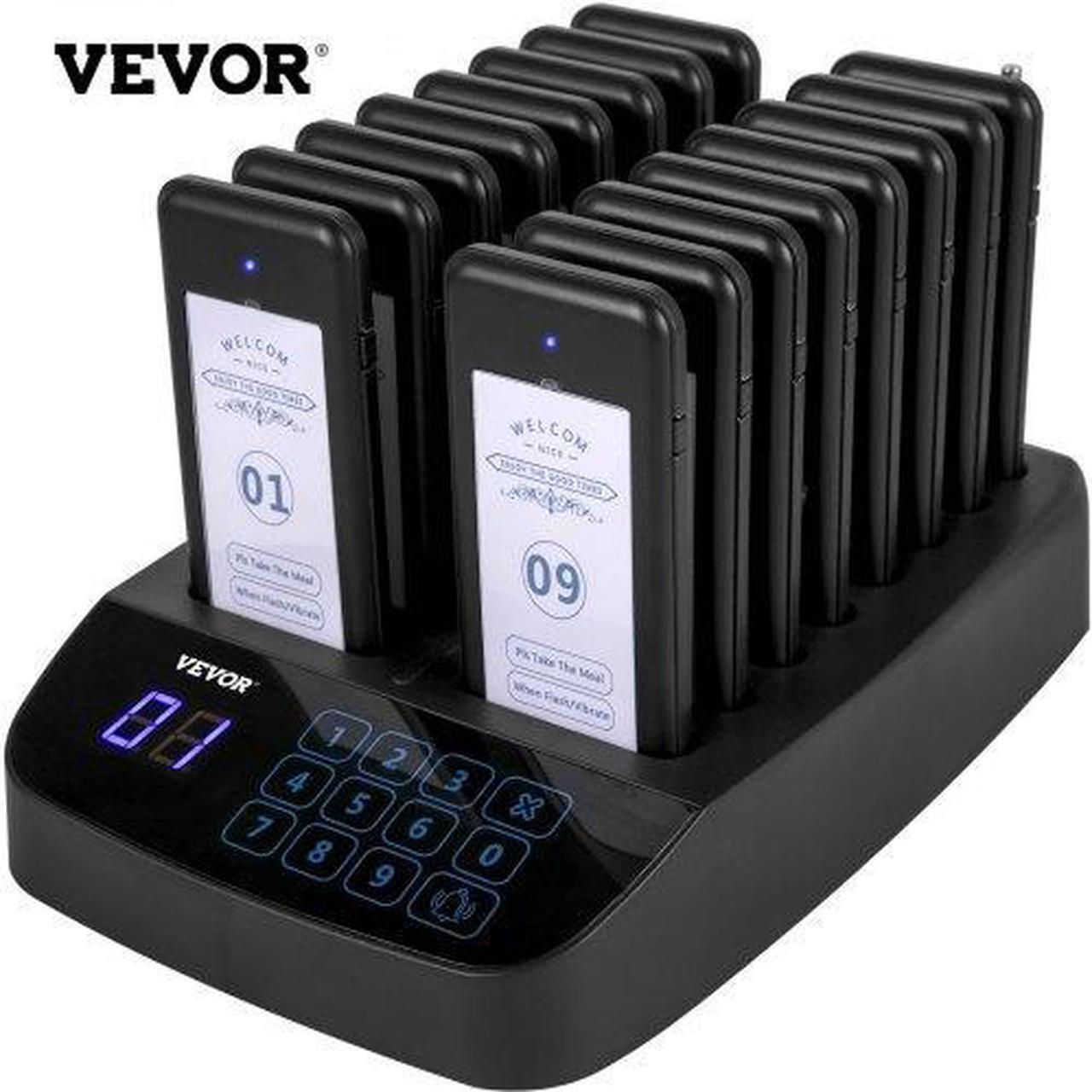 Alt view image 3 of 3 - VEVOR Restaurant Wireless Guest Paging System 16 Beepers Queuing Calling Pagers