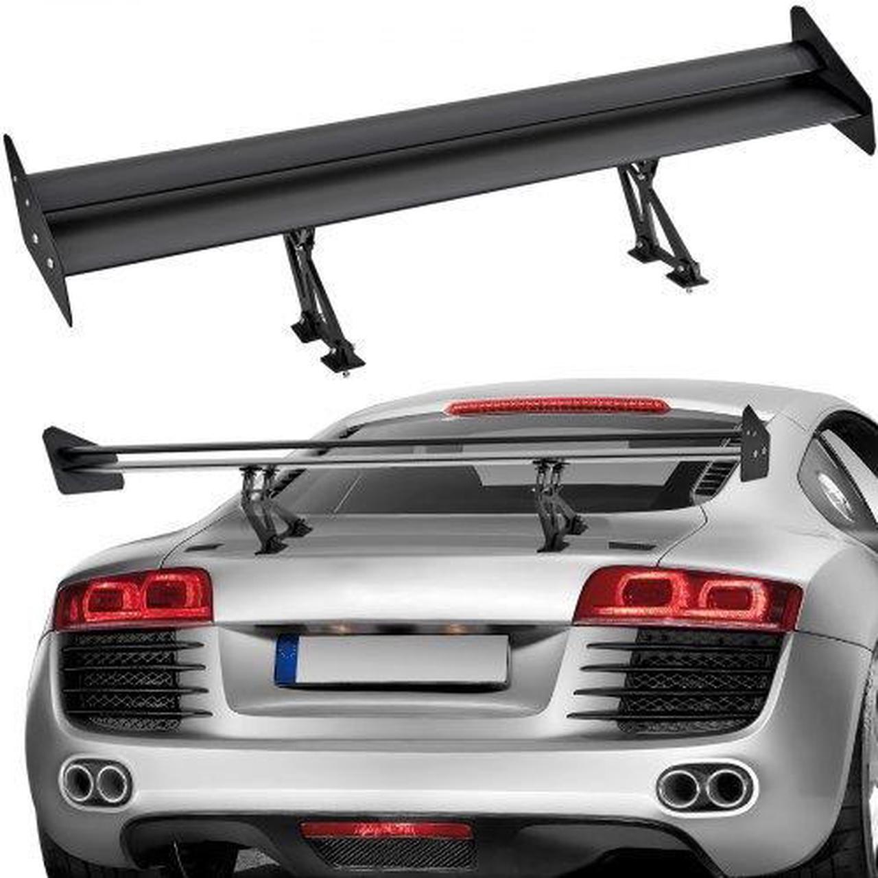Main image of VEVOR GT Wing Car Spoiler, 53.1 inch Universal Spoiler with Double Deck, Adjustable Lightweight Aluminum, Car Rear Spoiler Wing, Racing Spoiler BGW/JDM Drift Black