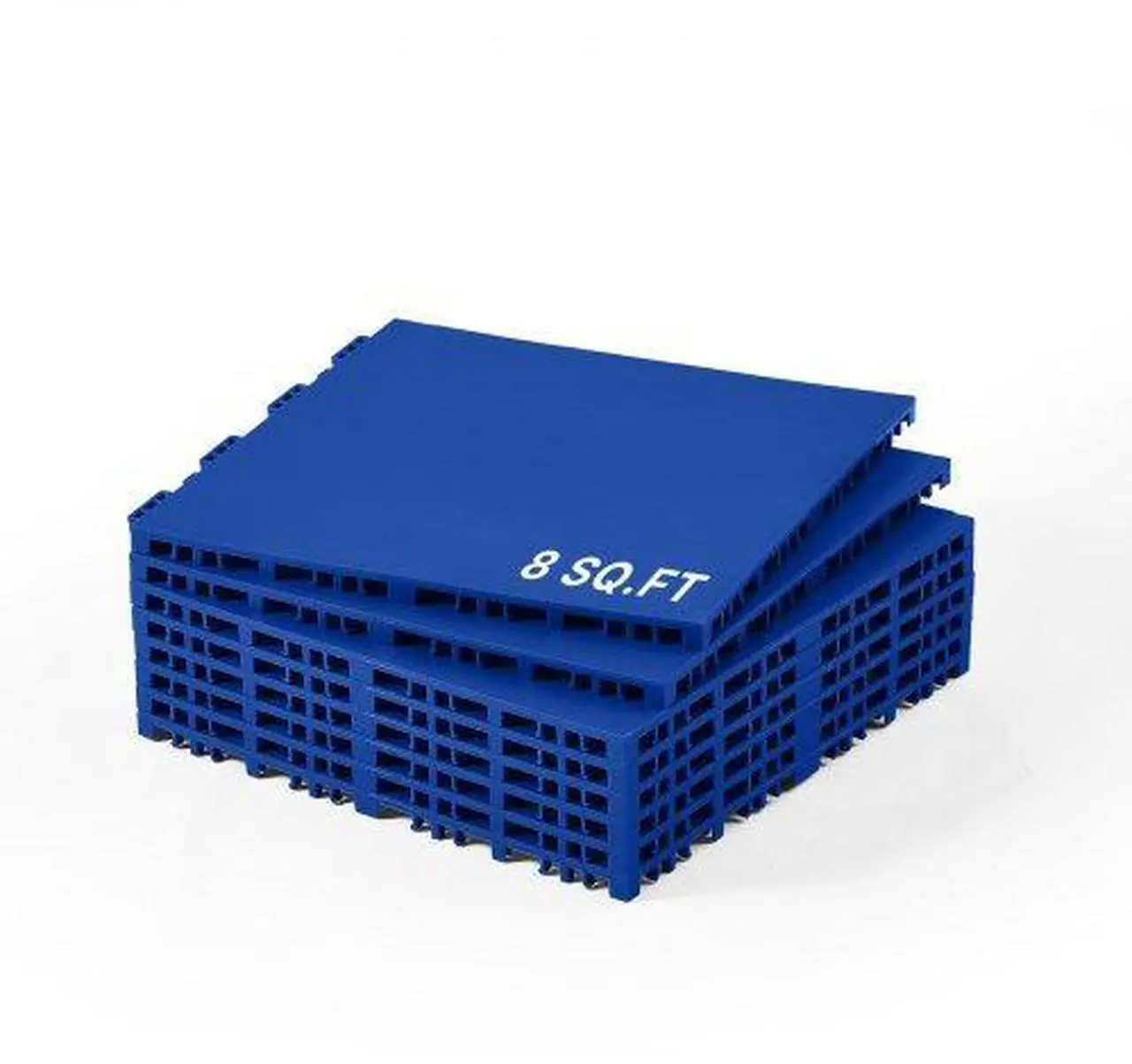 Main image of VEVOR Gym Flooring Set 8 PCS Interlocking PP Puzzle Rubber Tiles Blue