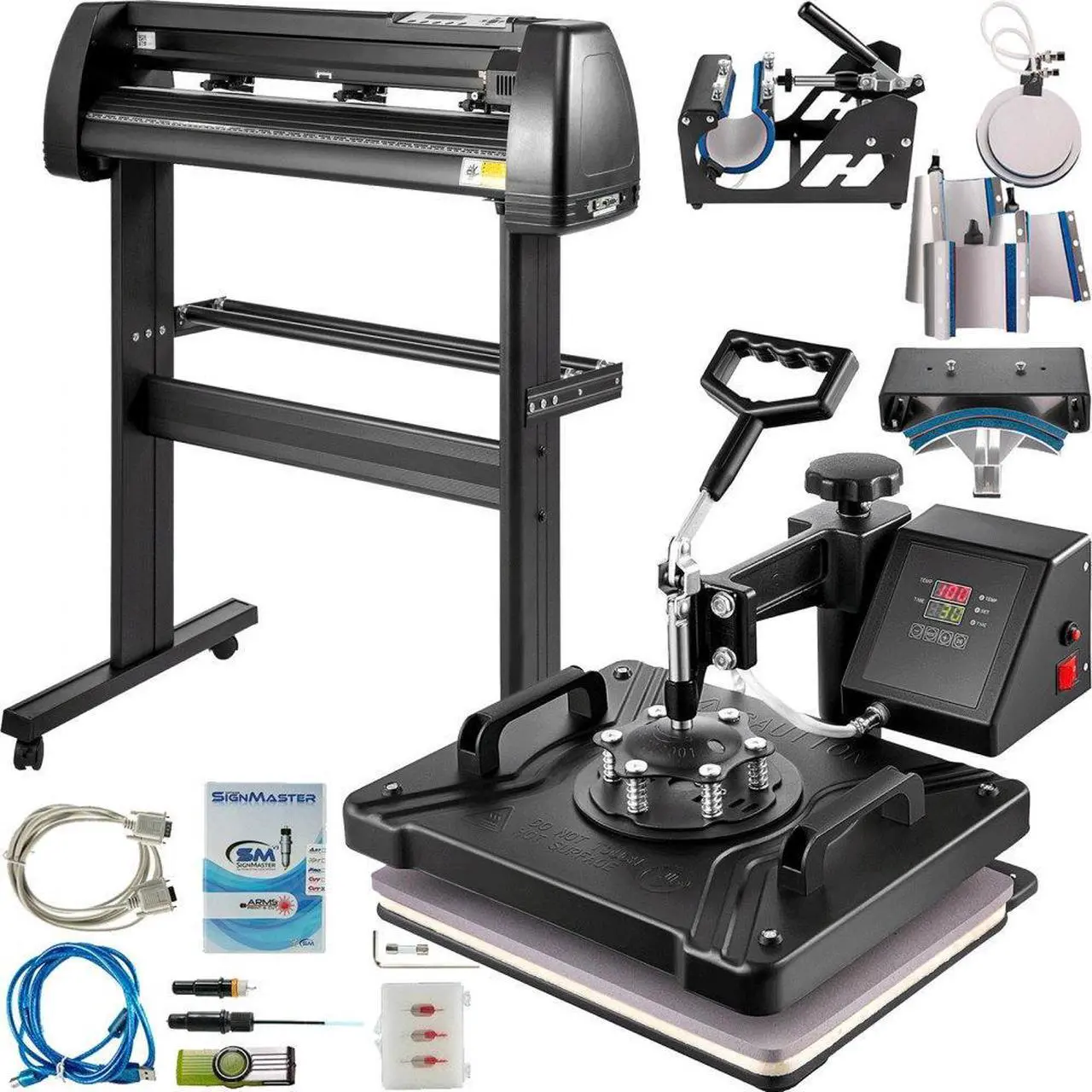 Alt view image 2 of 2 - 8 In 1 Heat Press 12"x15" Transfer Machine 28" Vinyl Cutter/plotter Cutting Diy