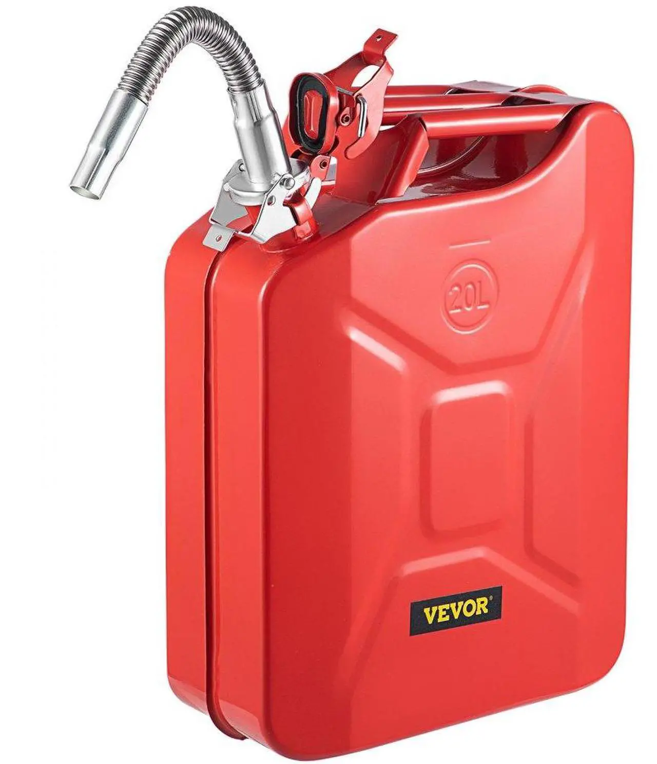 Alt view image 2 of 2 - VEVOR Jerry Fuel Can, 5.3 Gallon / 20 L Portable Jerry Gas Can with Flexible Spout System, Rustproof Heat-resistant Steel Fuel Tank for Cars Trucks Equipment, Red