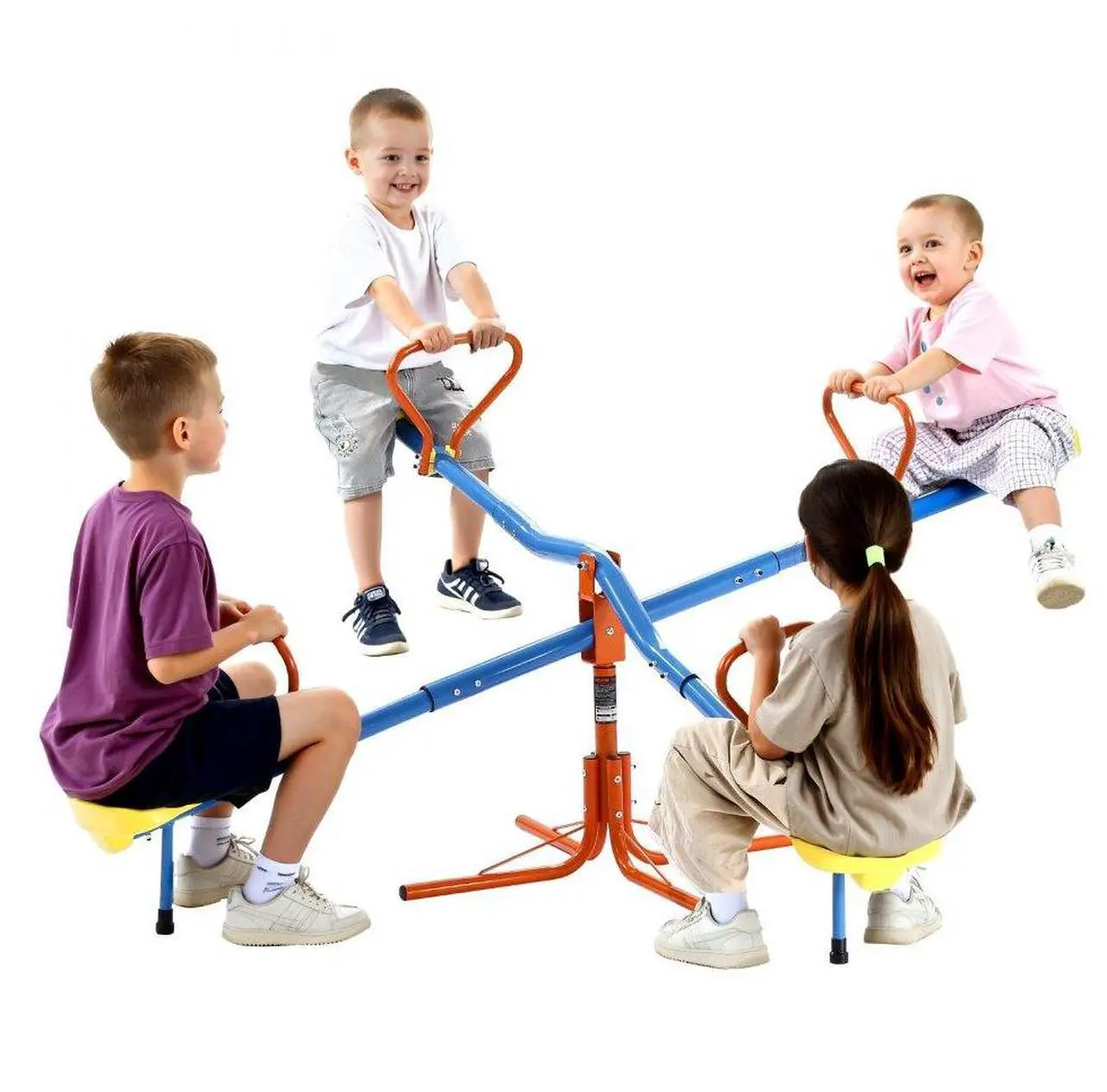 Main image of VEVOR 2-4 Kids Seesaw 110 lbs Capacity 360 Degrees Rotating Teeter Totter Age 3+